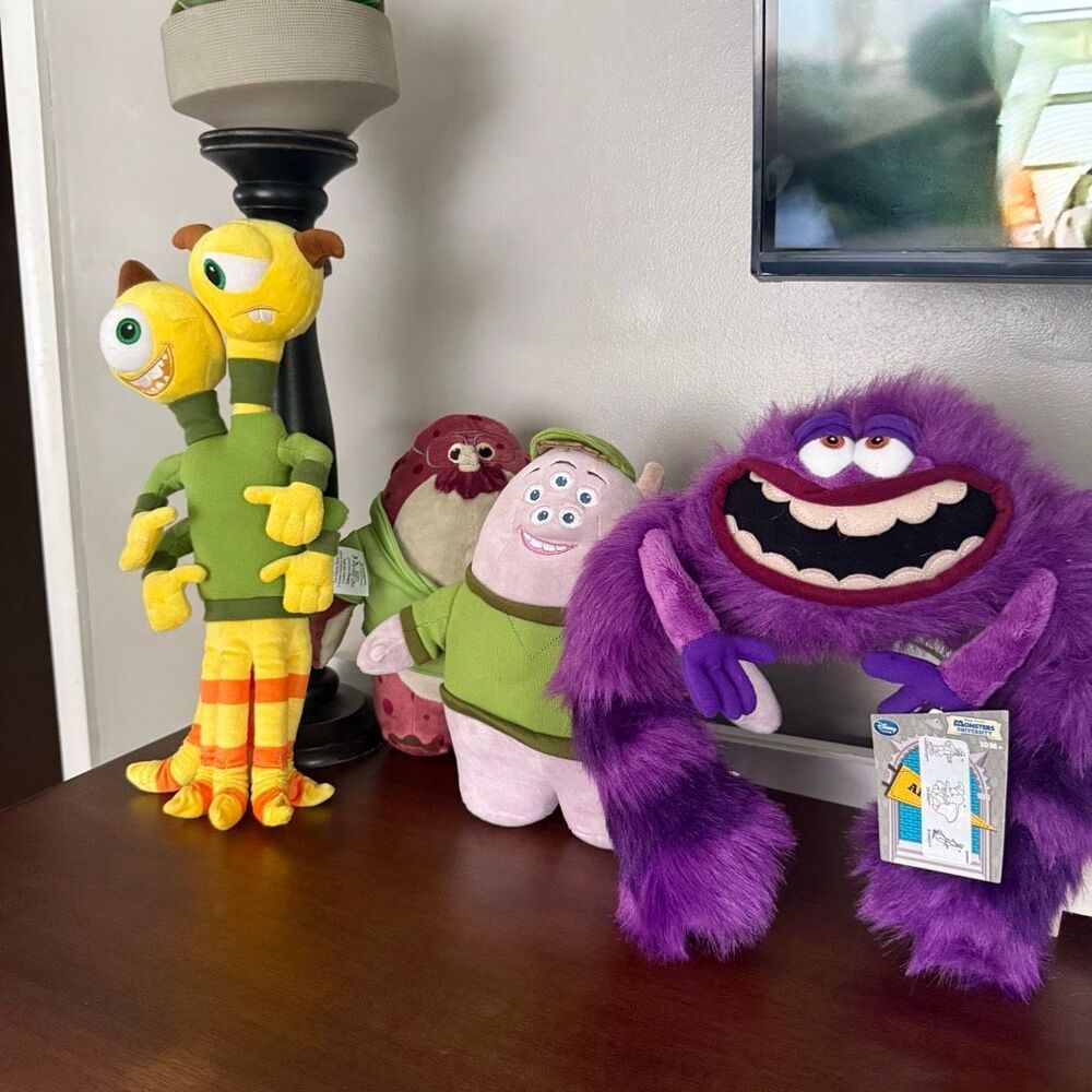 Monster Inc. University Stuffed Animal Plush Character Lot Set